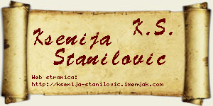 Ksenija Stanilović vizit kartica